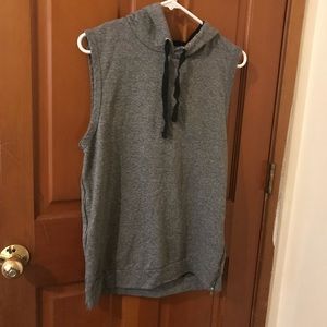 Hooded Vest with Side Zippers